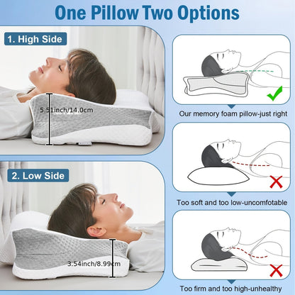 Ergonomic Memory Foam Pillow for Neck Support