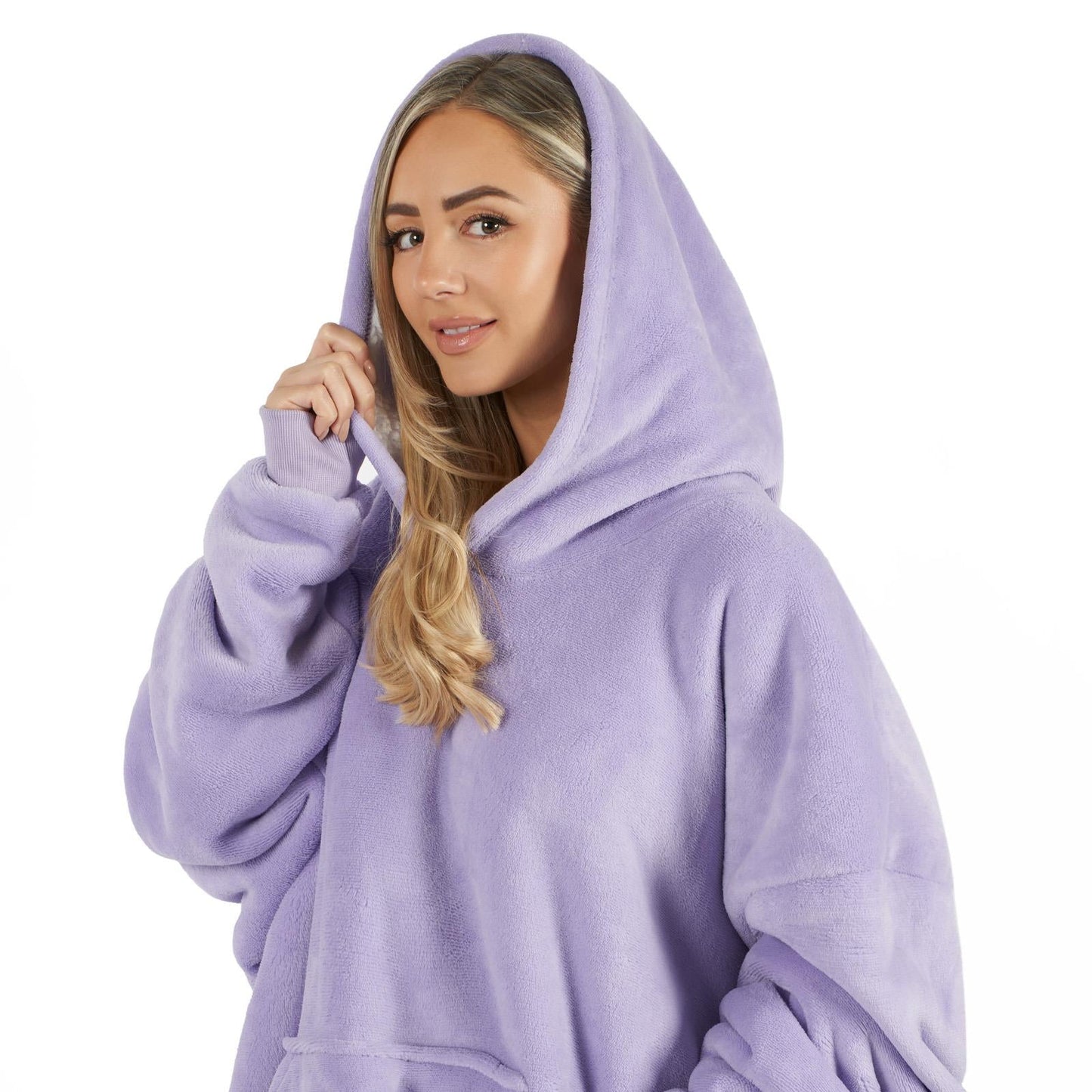 Oversized Hoodie Blanket - Plush Sherpa Lining