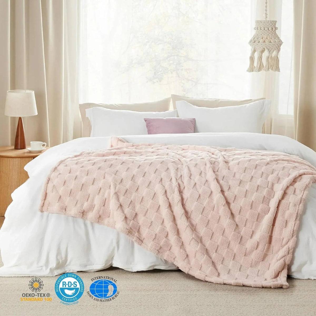 Checkered Throw Blanket Soft Fleece Cosy