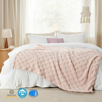 Checkered Throw Blanket Soft Fleece Cosy