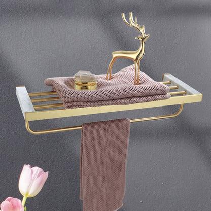 Brass Bathroom Accessories Set Marble Finish