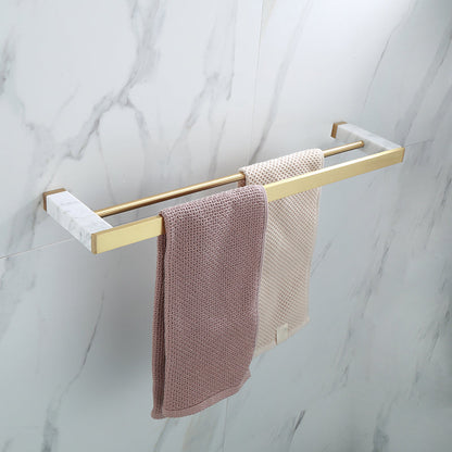 Brass Bathroom Accessories Set Marble Finish