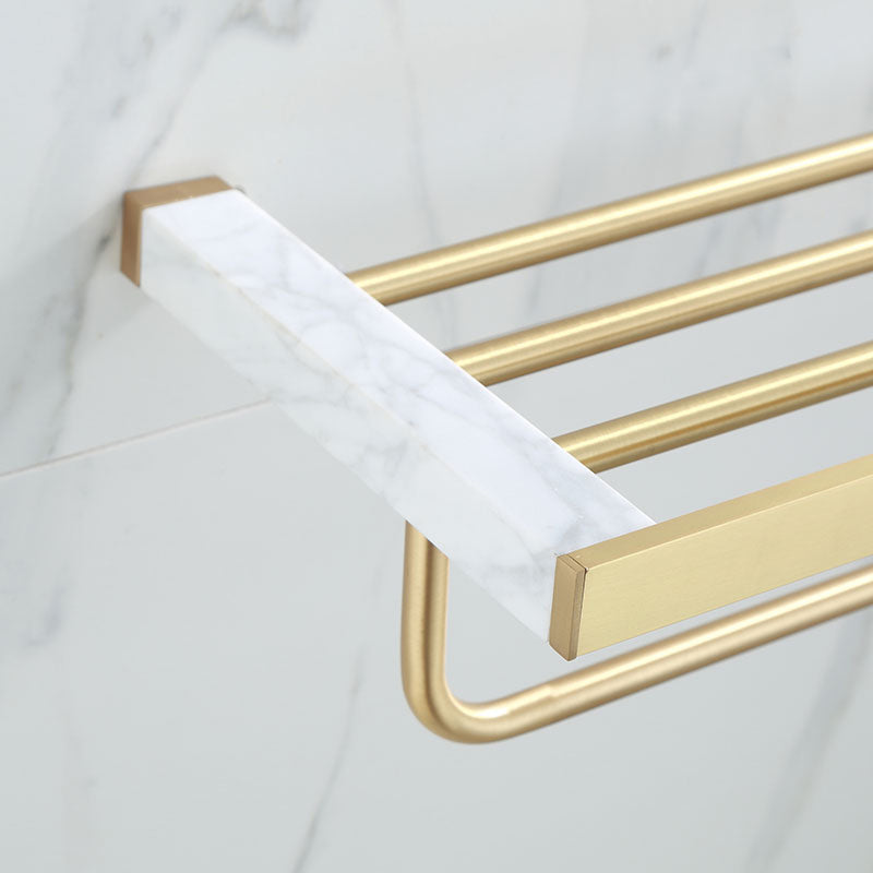 Brass Bathroom Accessories Set Marble Finish