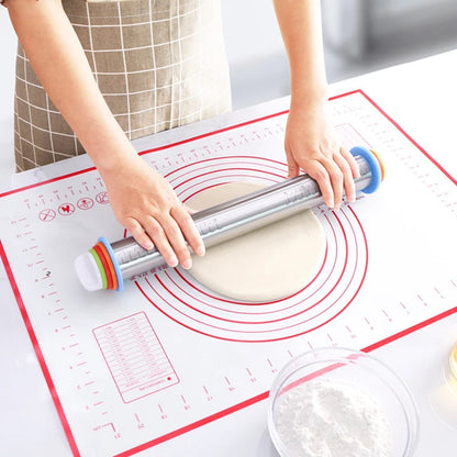 Adjustable Rolling Pin with Thickness Rings