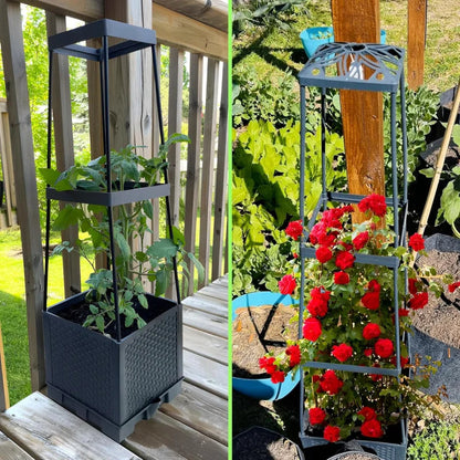 Self-Watering Raised Garden Bed – Trellis & Wheels