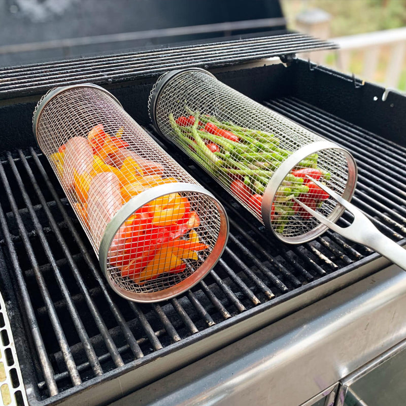Rotating BBQ Grill Basket – 304 Stainless Steel Vegetable Roaster – image 8