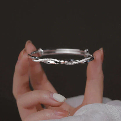 Elegant Woven Silver Bracelet Minimalist Jewelry