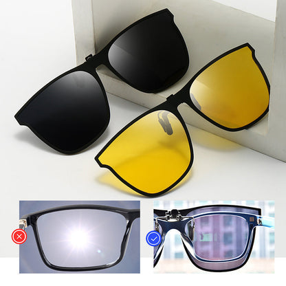 Polarised Clip-On Flip-Up Sunglasses – UV400 Protection, Fits Over Prescription Glasses