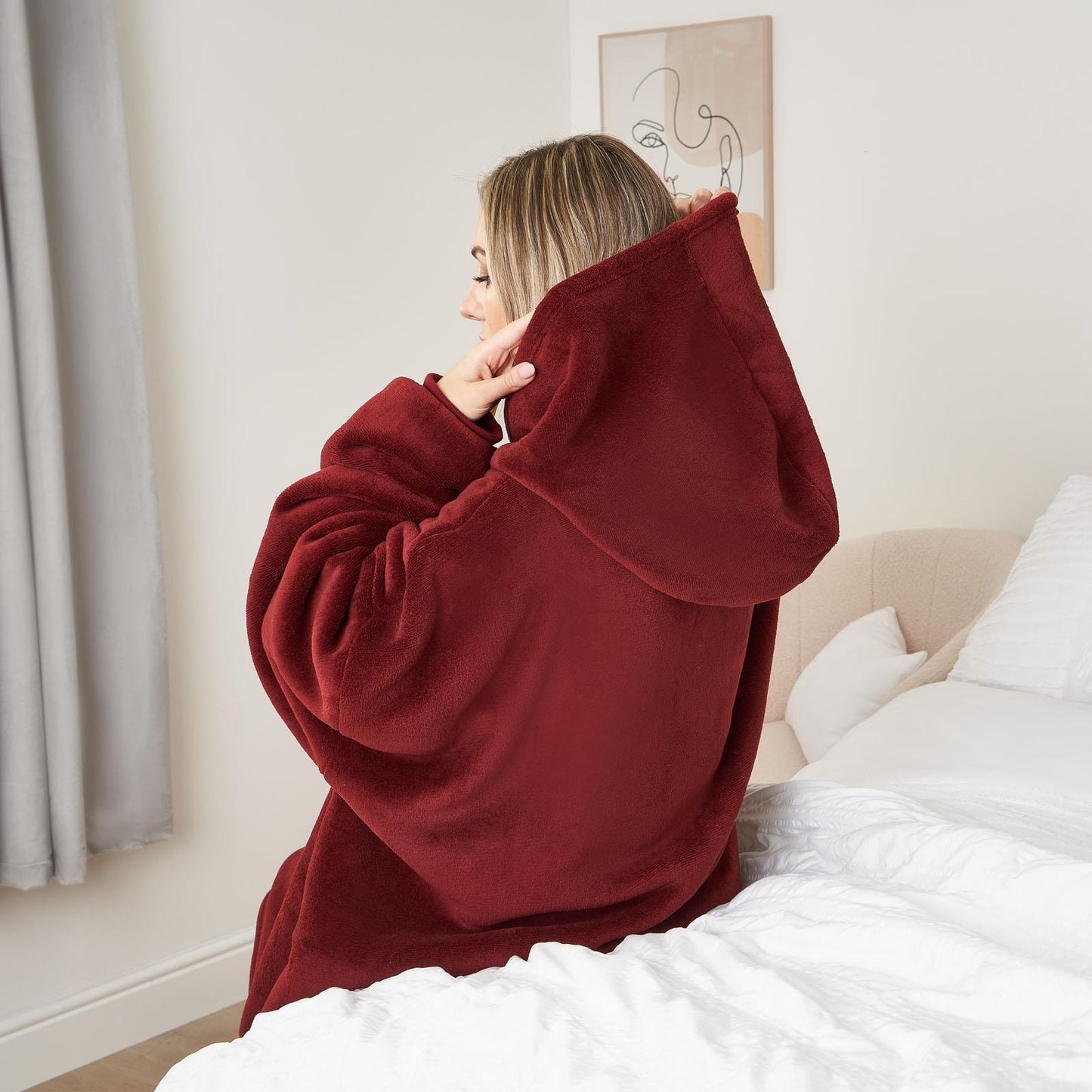 Oversized Hoodie Blanket - Plush Sherpa Lining