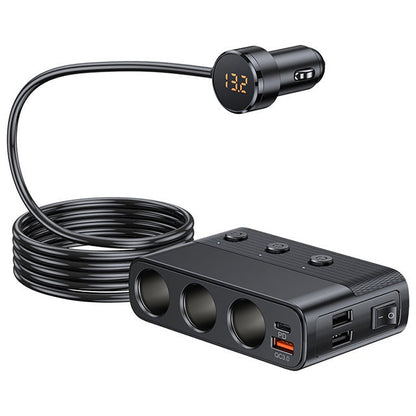 7-in-1 Car 12 V Socket Adapter with Four USB Ports