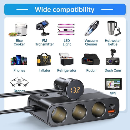 7-in-1 Car 12 V Socket Adapter with Four USB Ports product image 3