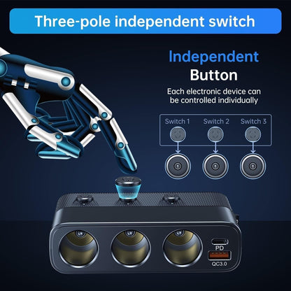 7-in-1 Car 12 V Socket Adapter with Four USB Ports product image 4