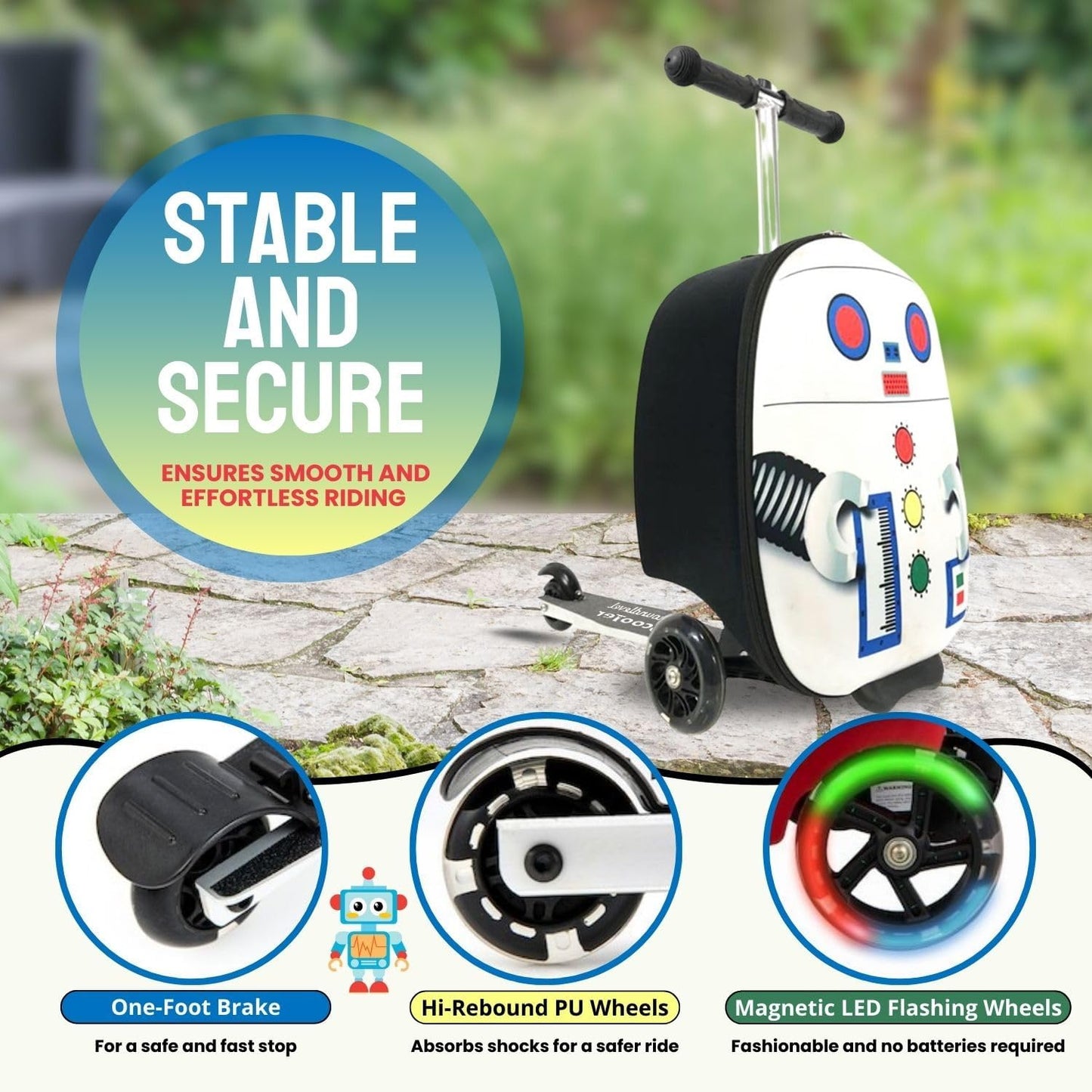 Kids Ride-On Scooter Suitcase - 2-in-1 Travel Case