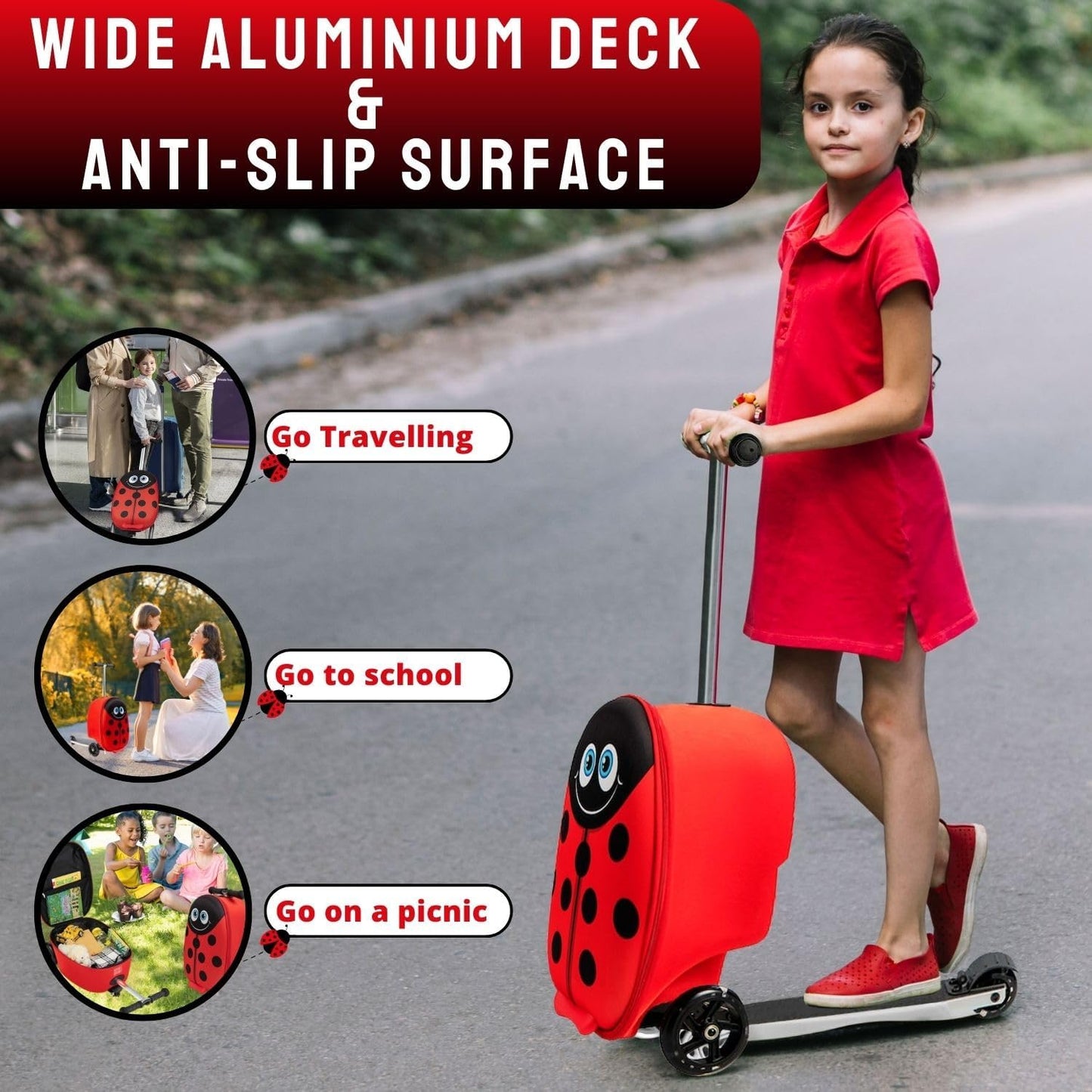 Kids Ride-On Scooter Suitcase - 2-in-1 Travel Case