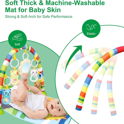 3-in-1 Baby Piano Play Gym Mat - Infant Activity Centre