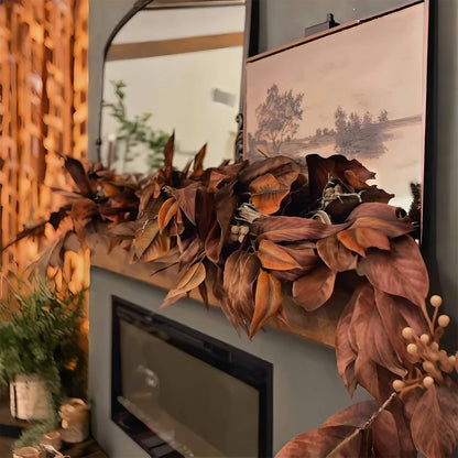Magnolia Leaf Garland Autumn Indoor Outdoor Decor
