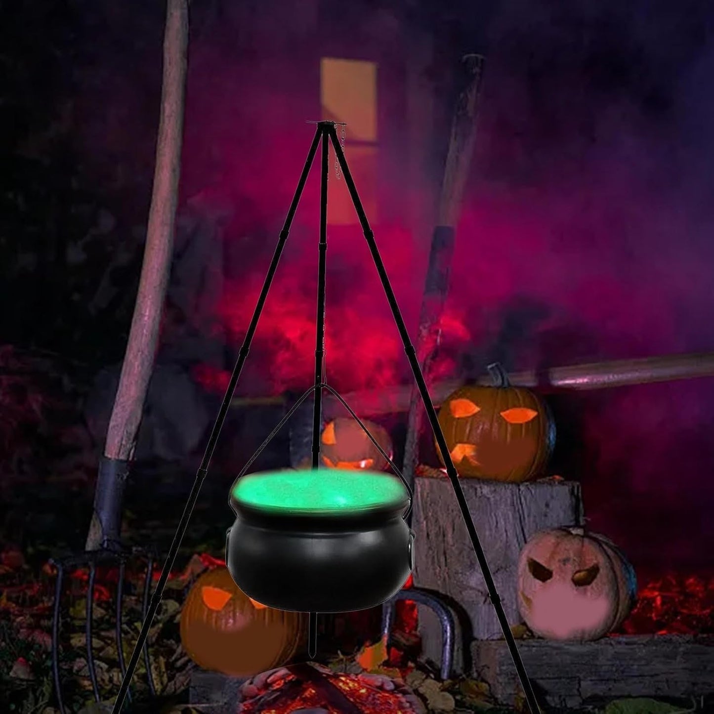Halloween Witch Cauldron Decor - Lighted Candy Bowl