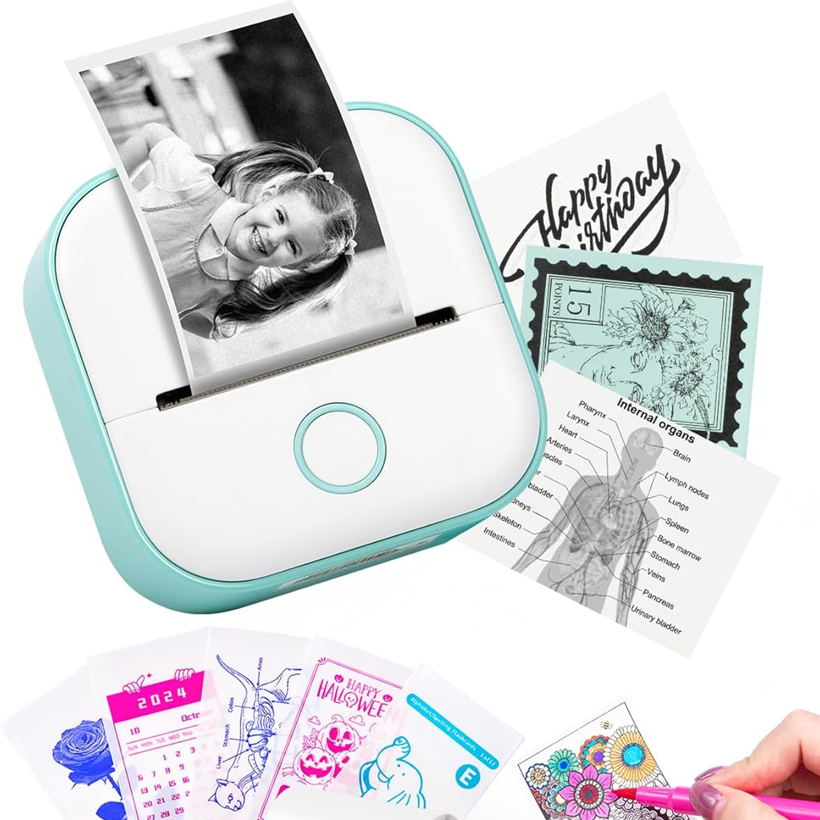 Mini Portable Sticker & Label Printer - Bluetooth, Inkless