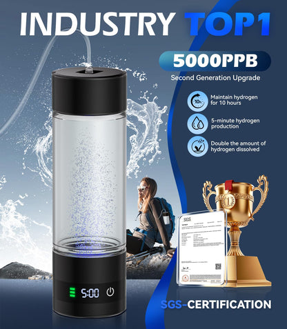 Hydrogen-Infused Water Bottle - Rechargeable