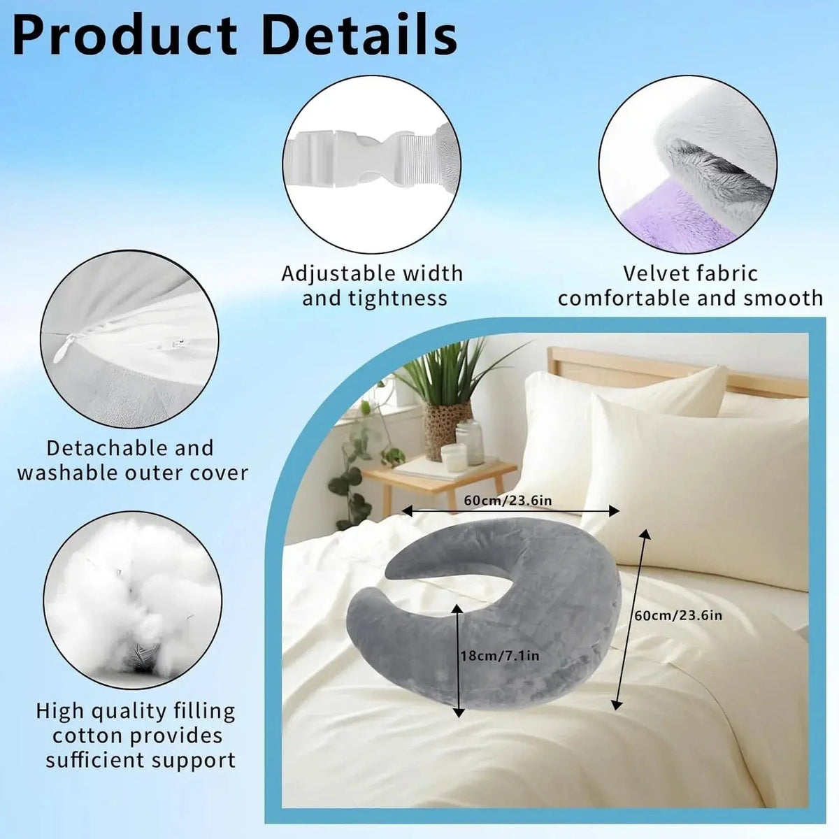 U-Shaped Lap and Arm Support Cushion