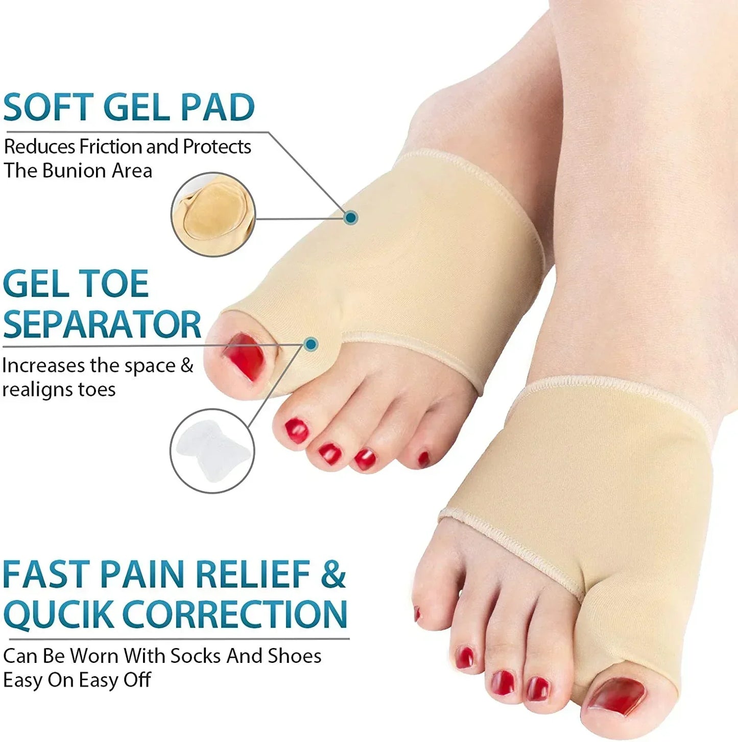 Bunion Corrector Sleeve with Gel Pad - 1 Pair