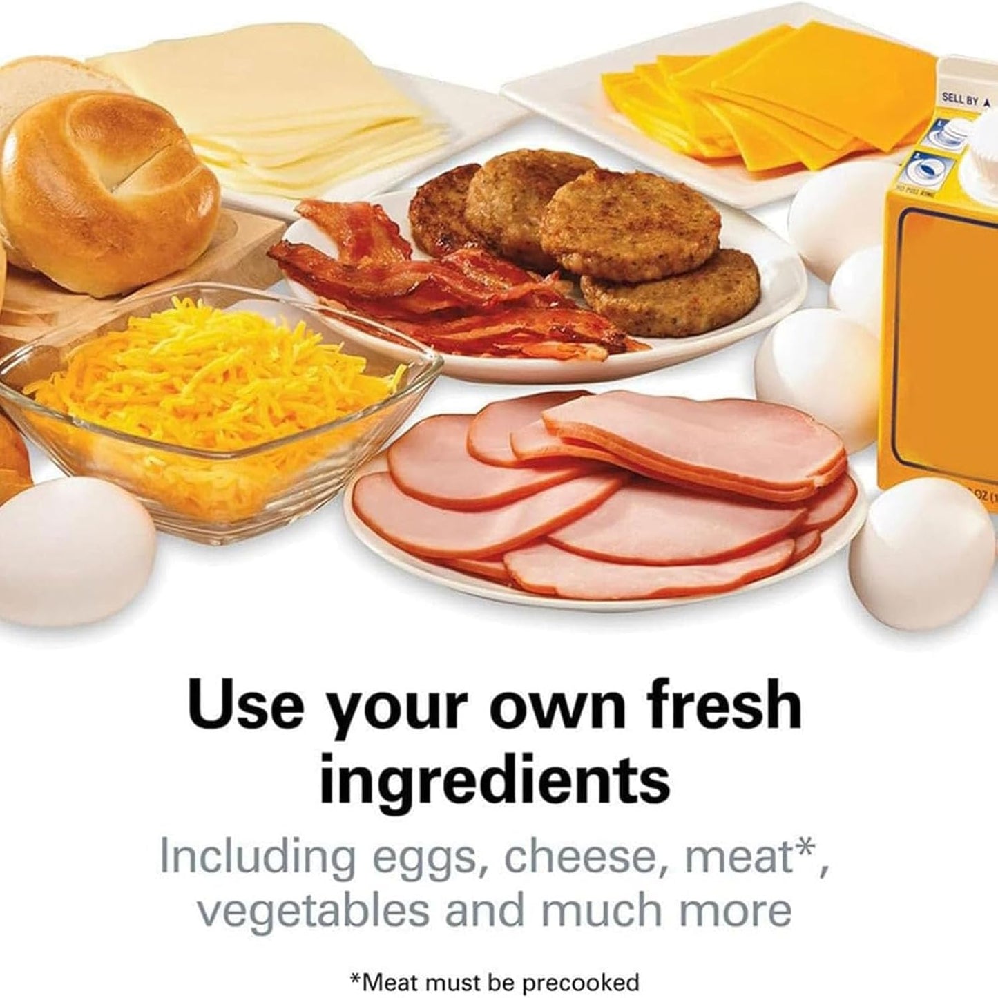 Electric Breakfast Sandwich Maker - Muffin, Bagel & Egg Cooker