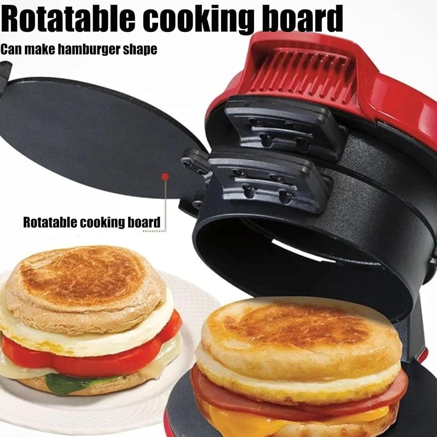 Electric Breakfast Sandwich Maker - Muffin, Bagel & Egg Cooker
