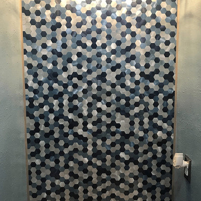 Peel and Stick Metal Mosaic Tile Hexagon Wall