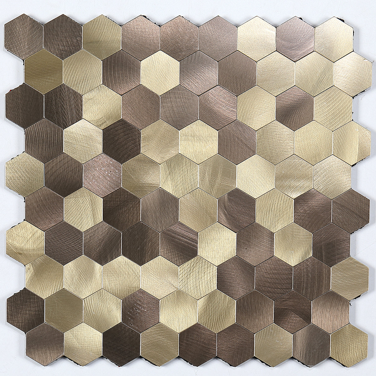 Peel and Stick Metal Mosaic Tile Hexagon Wall