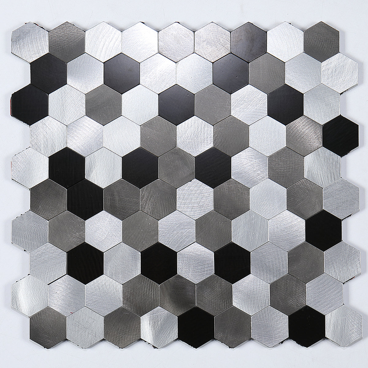 Peel and Stick Metal Mosaic Tile Hexagon Wall