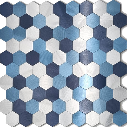 Peel and Stick Metal Mosaic Tile Hexagon Wall