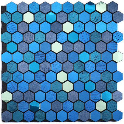 Peel and Stick Metal Mosaic Tile Hexagon Wall