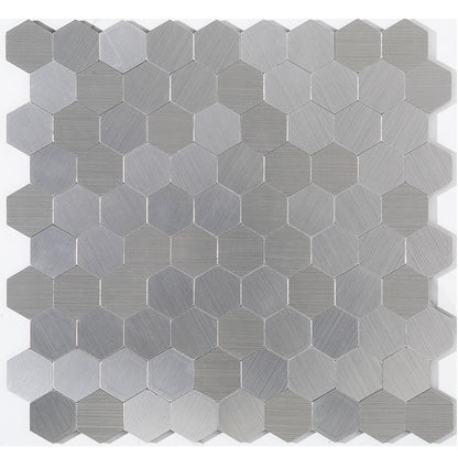 Peel and Stick Metal Mosaic Tile Hexagon Wall