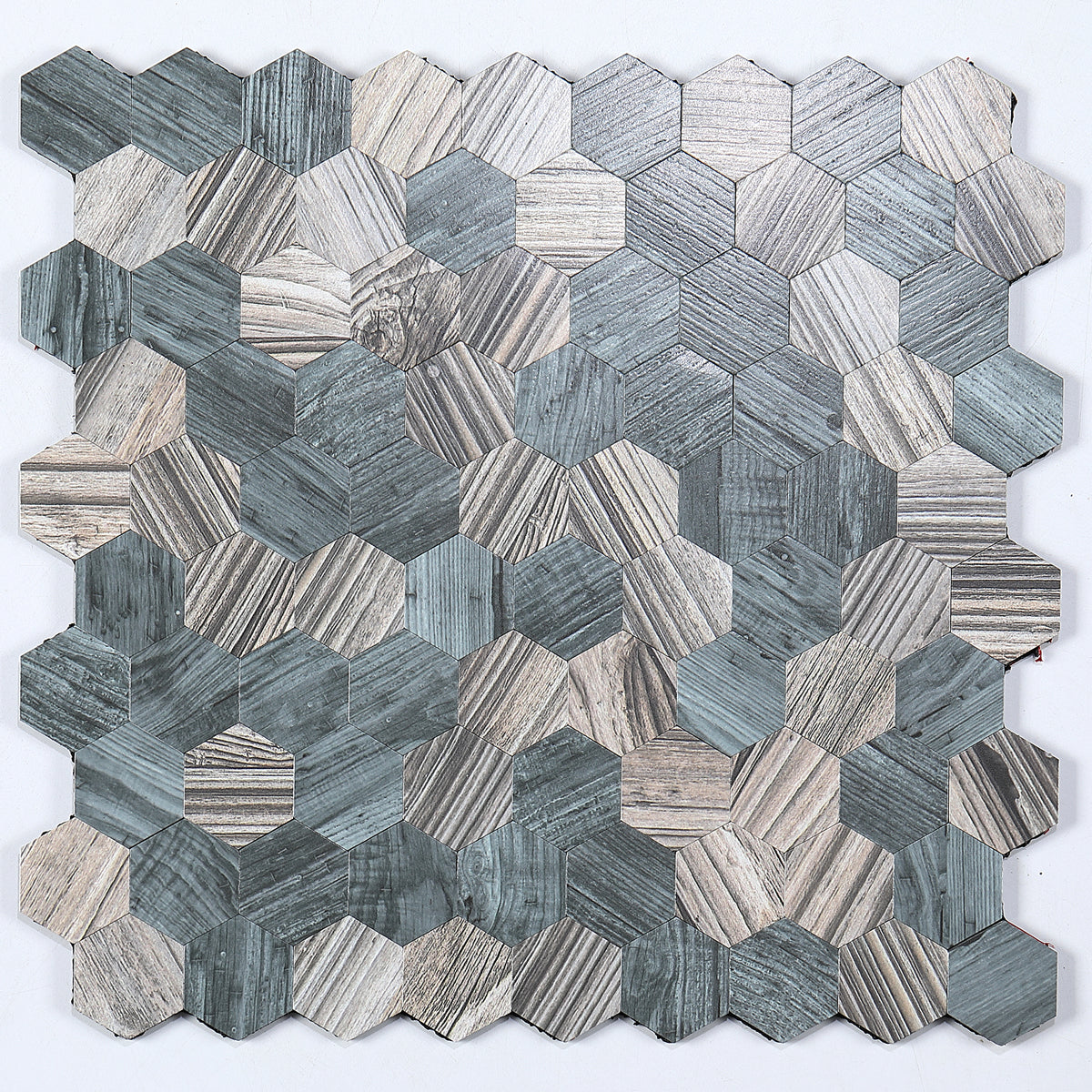 Peel and Stick Metal Mosaic Tile Hexagon Wall
