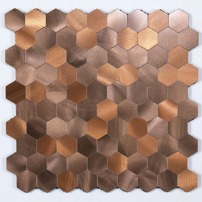 Peel and Stick Metal Mosaic Tile Hexagon Wall