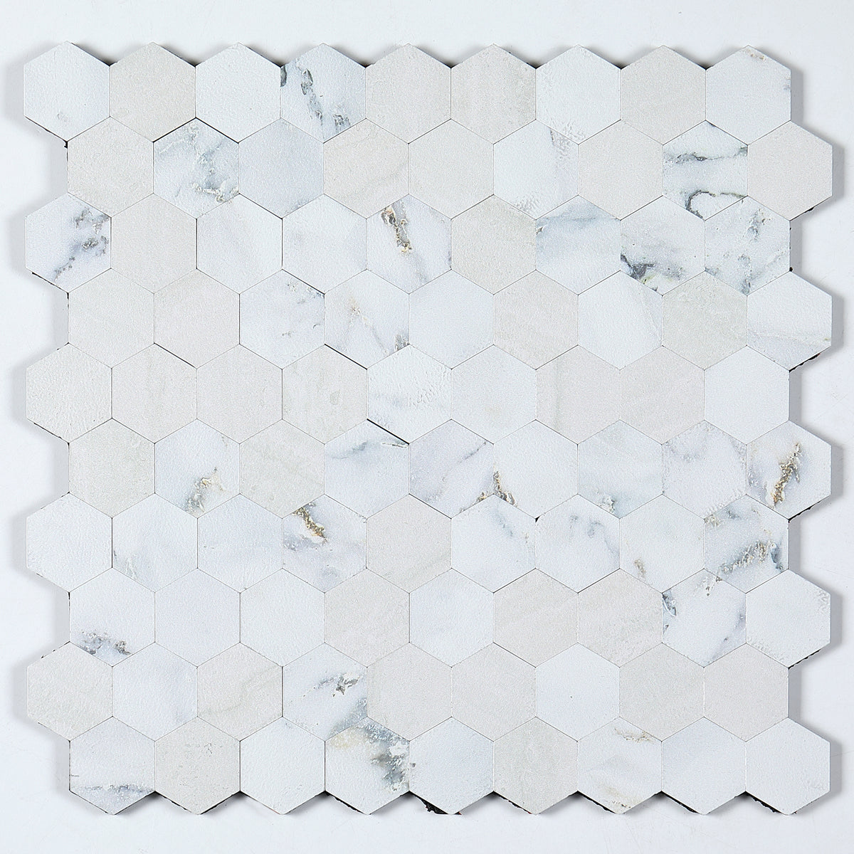 Peel and Stick Metal Mosaic Tile Hexagon Wall