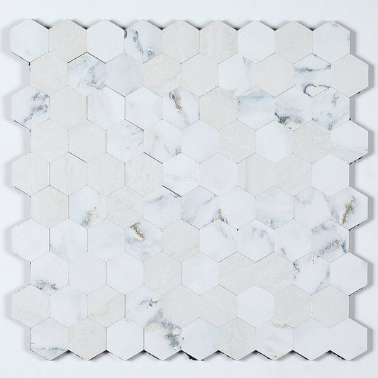 Peel and Stick Metal Mosaic Tile Hexagon Wall