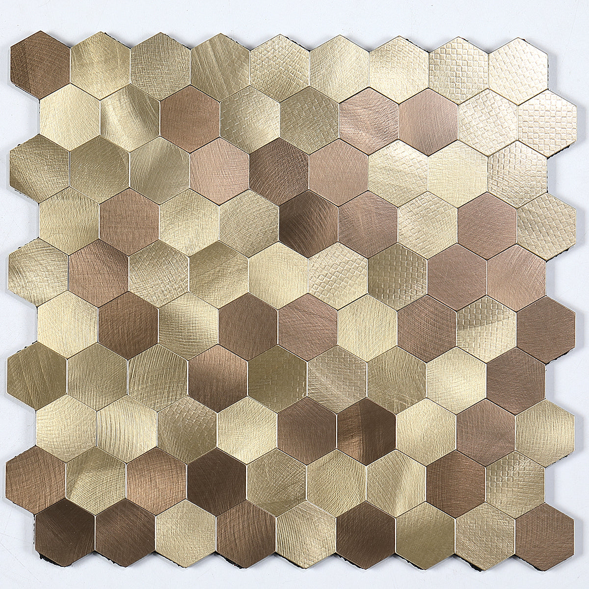 Peel and Stick Metal Mosaic Tile Hexagon Wall