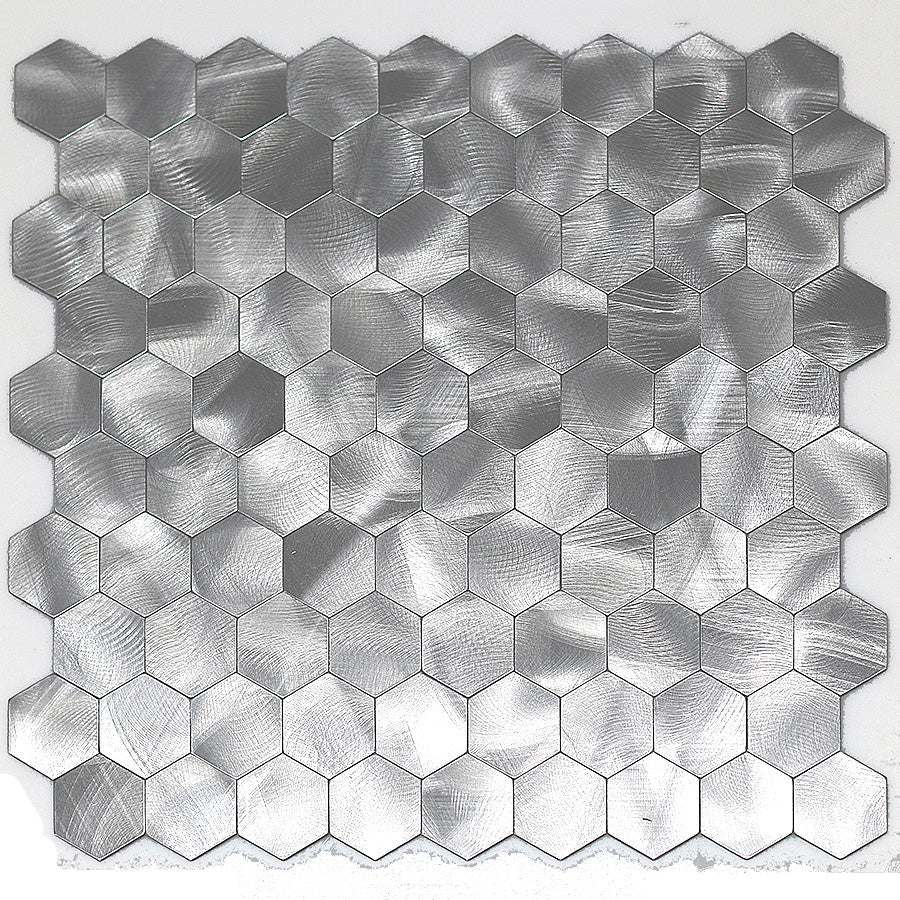 Peel and Stick Metal Mosaic Tile Hexagon Wall