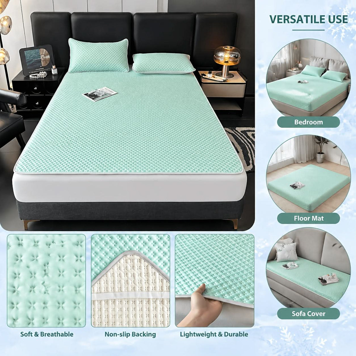 Foldable Cooling Sleep Mat – Breathable Summer Bed Pad – image 2