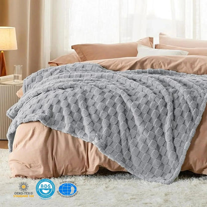 Checkered Throw Blanket Soft Fleece Cosy