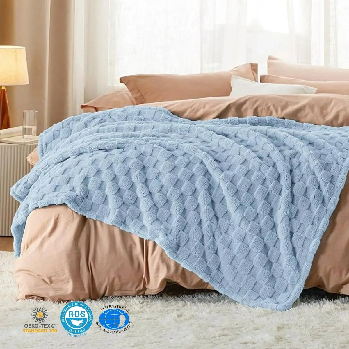 Checkered Throw Blanket Soft Fleece Cosy