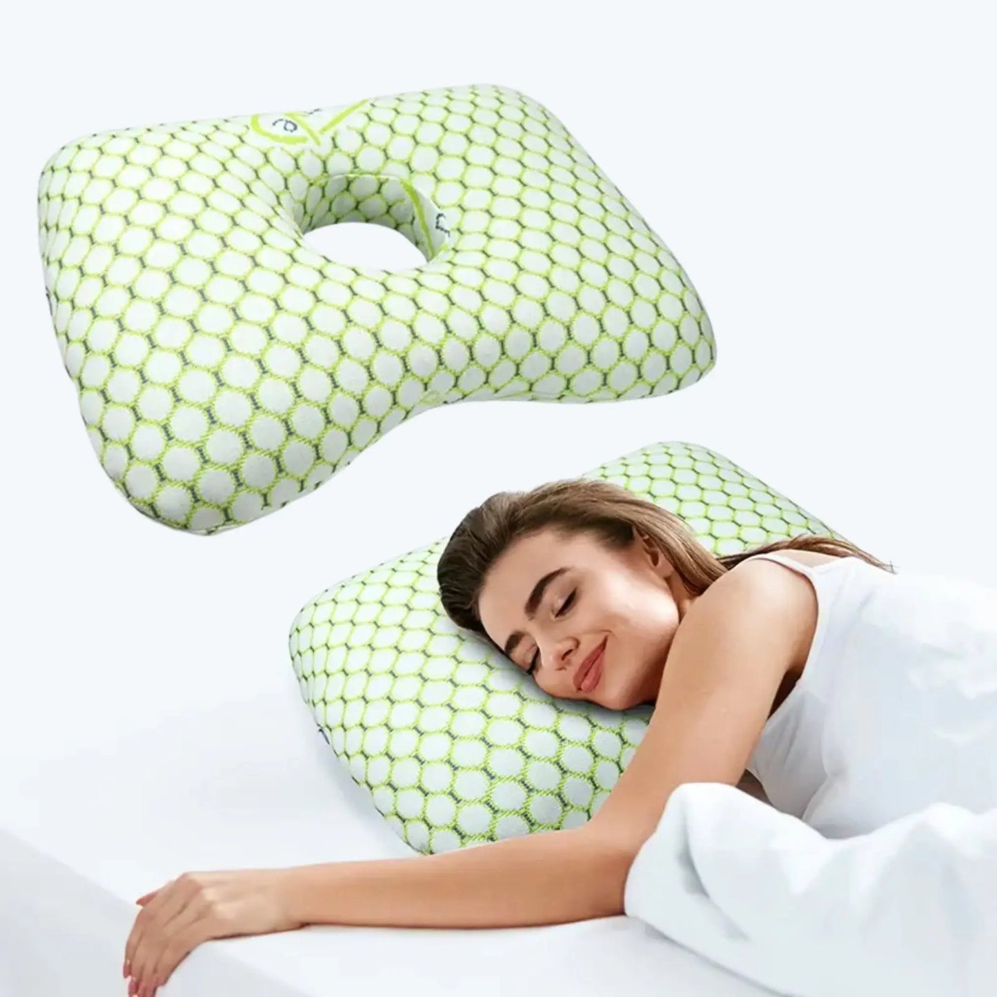 Ear Piercing Pillow – Centre-Hole Side Sleeping Cushion