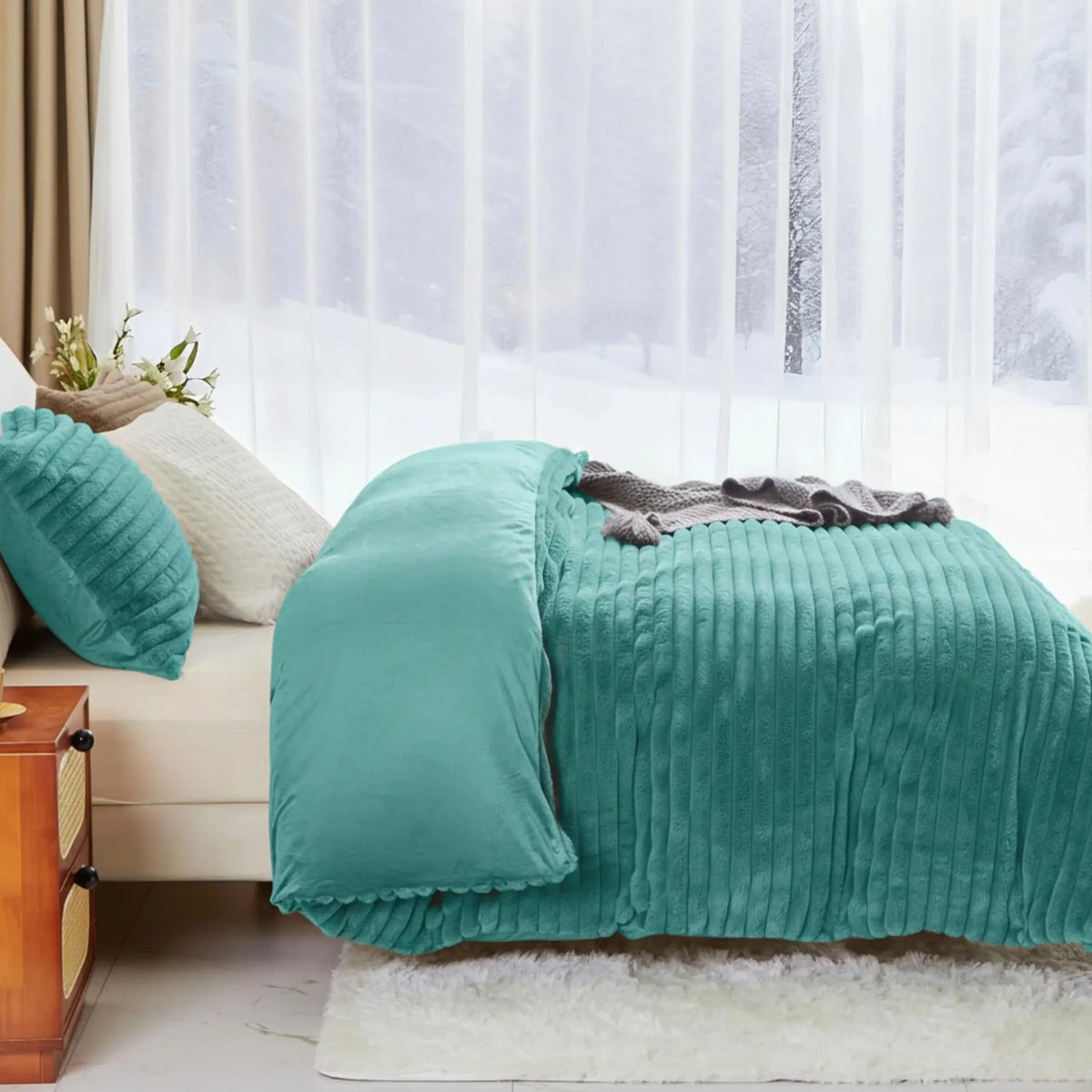 Winter Flano Fleece Duvet Cover Set – 3 Pieces