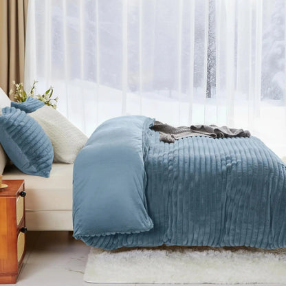 Winter Flano Fleece Duvet Cover Set – 3 Pieces