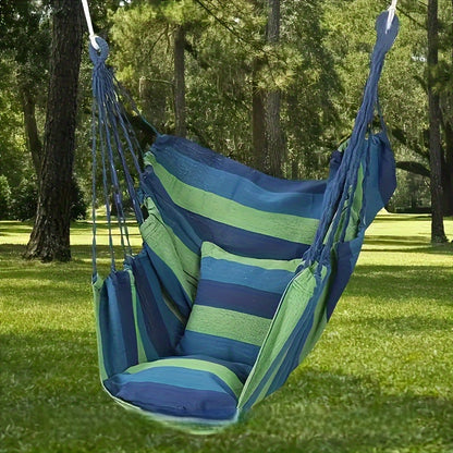 Striped Hammock Swing Chair - Outdoor Patio Seat