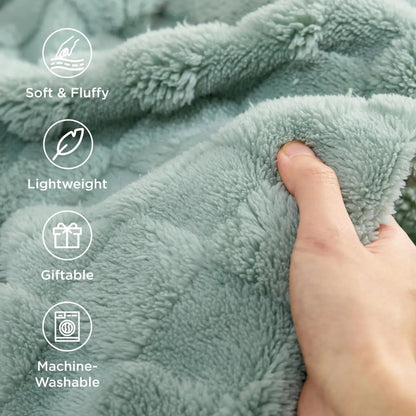 Checkered Throw Blanket Soft Fleece Cosy