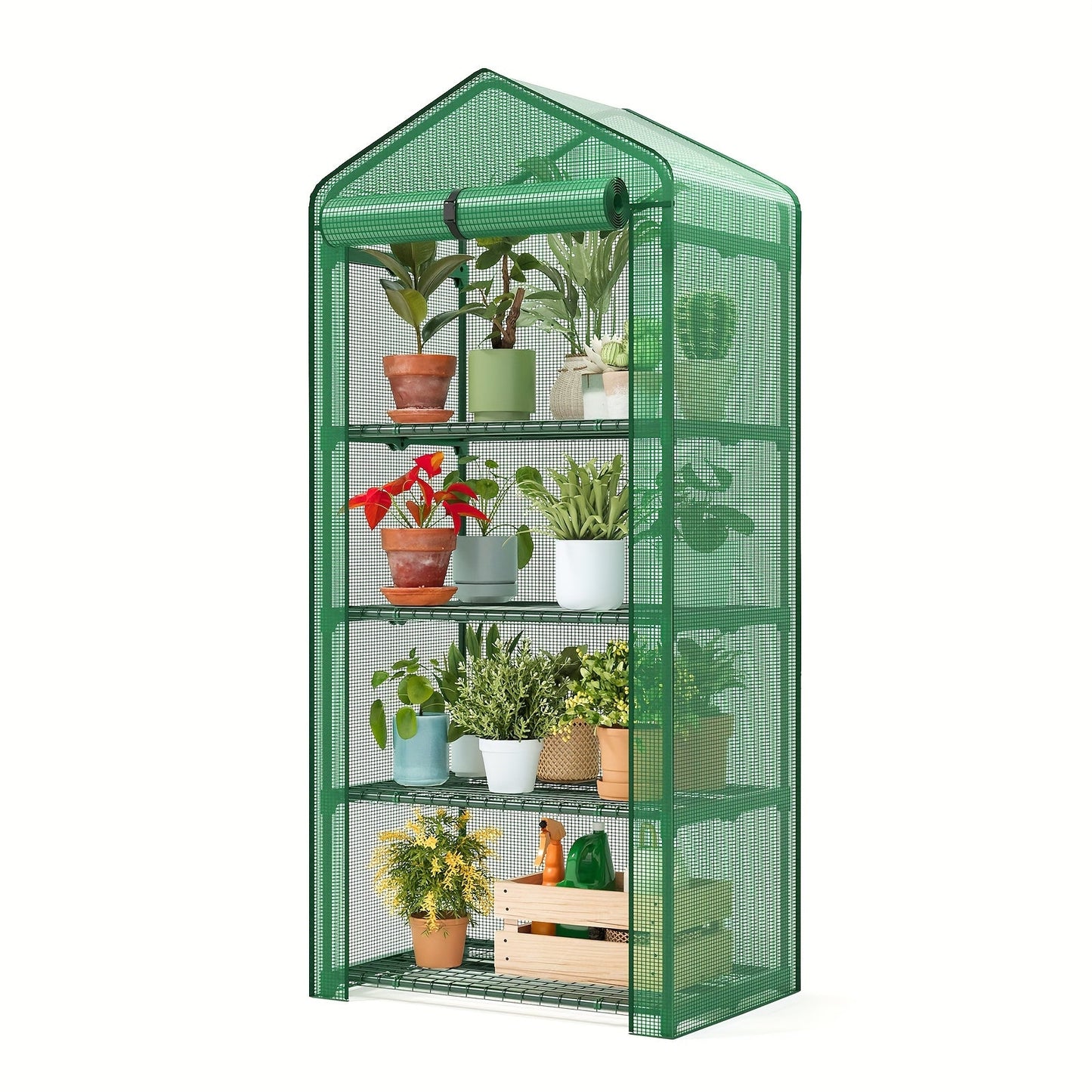 Portable Tomato Greenhouse - Rolling Plant Shelves