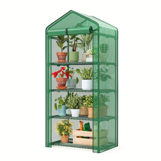 Portable Tomato Greenhouse - Rolling Plant Shelves