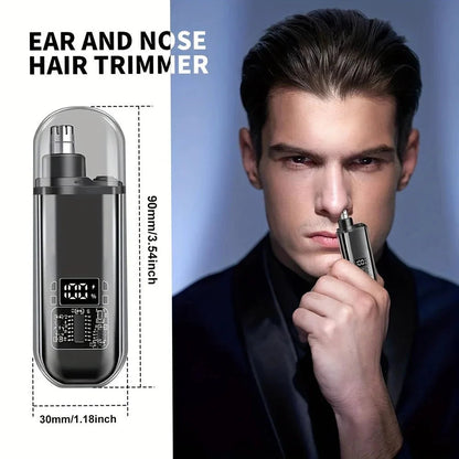 Portable Nose & Ear Hair Trimmer – Rechargeable Precision Grooming Tool for Men & Women